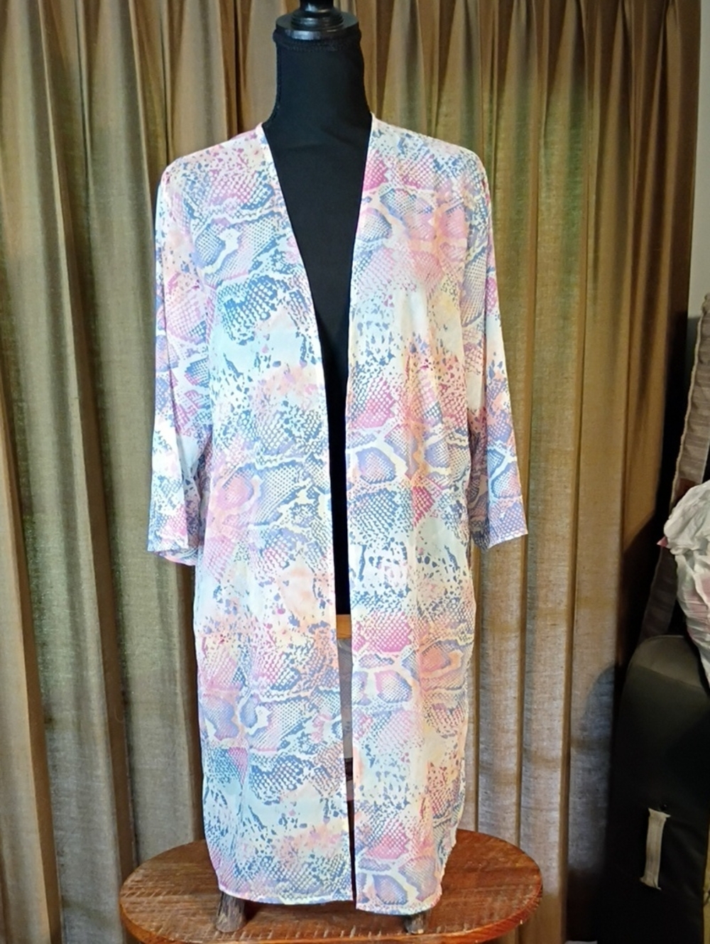 Pastel Multi-Color Lightweight Open Front Kimono